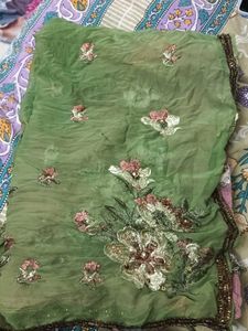 Green Embroidered Dupatta