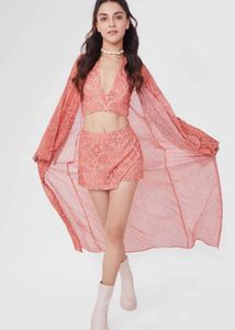 Printed Halter Neck Top skirt Set