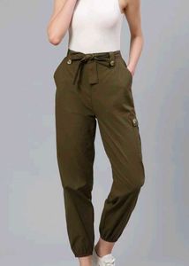 Olive Green Casual Joggers