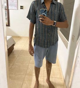 Patterned Short Sleeve Button-Down
