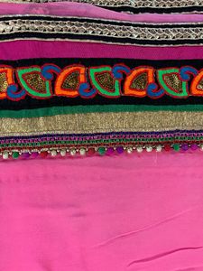 Pink Beautiful Saree With Broad Border