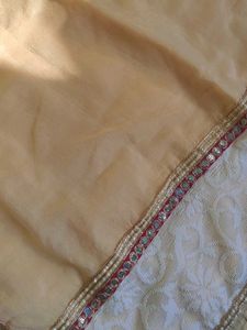 Embroided White N Gold Collar Kurti