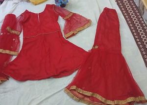 Red Garara Suit Havey  Stones Work Fancy 👗