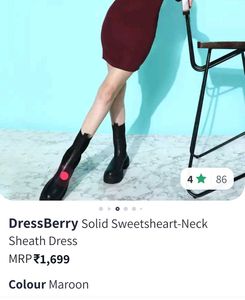 Solid Sweetheart-Neck Sheath Dress
