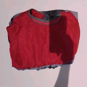 Red &amp; Grey Print Dress