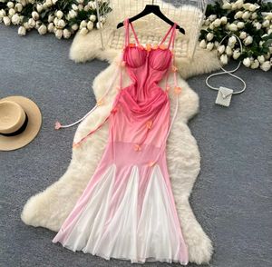 Pink Floral Embellished Dress