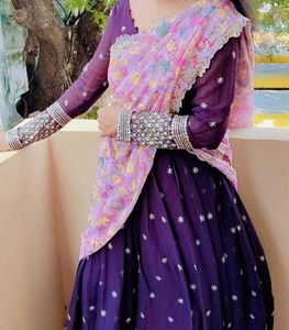 Elegant Purple Anarkali Suit