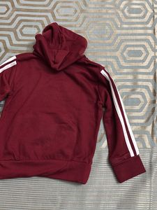 Burgundy Striped Hoodie