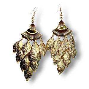 Gold Leaf Drop Earrings