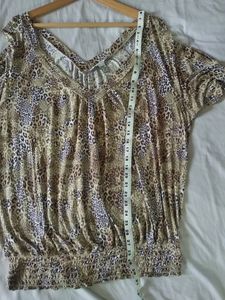 Animal Print V-Neck Top