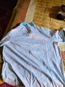 Blue Patterned Polo Shirt
