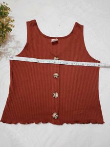 Button Front Tank Top