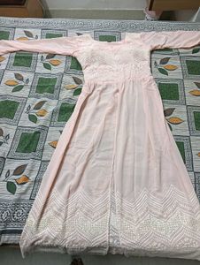 Elegant Peach Embroidered Anarkali
