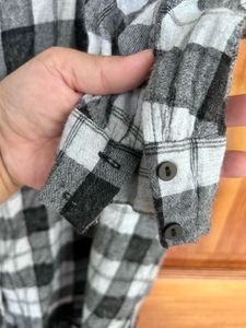 Zara Check Long Shirt Top