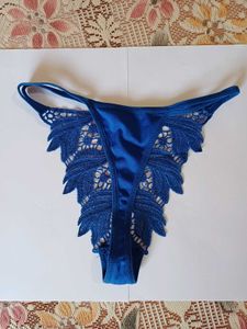 New Blue Lace Thong