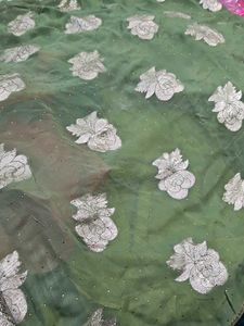 Green Ethnic  saree Georgette