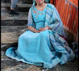 Elegant Blue Ethnic Gown