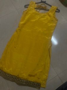 Yellow Kurti with Embellishments