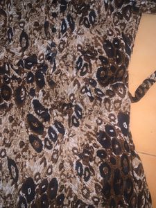 Stylish Brown Print Dress