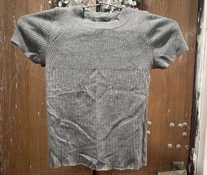 ripped detail fitted T-shirt