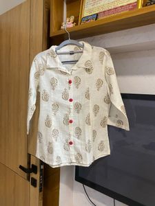 Patterned Button-Down Top