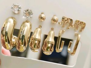 Gold Earring Set - 6 Pairs✨