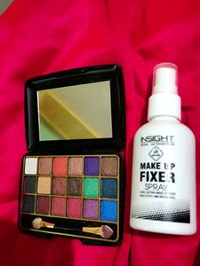 Glitter Eyeshadow Pallette with Makeup Fixer Spray