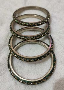 Green &amp; Gold Bangles