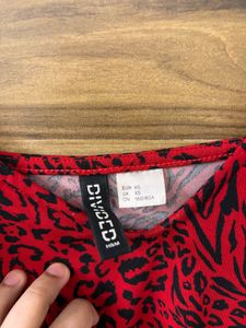 Red Animal Print Slip Dress