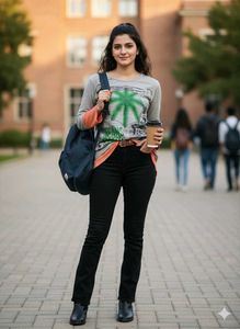 Graphic Print Long Sleeve Top