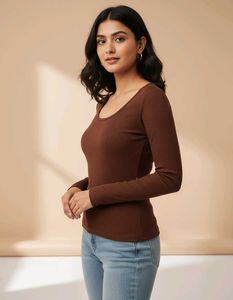 Brown Long Sleeve Top