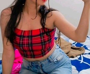 SHEIN Check Camisole Crop Top