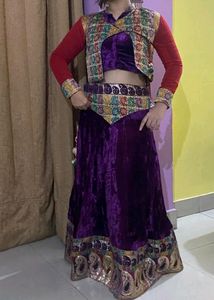 Purple Velvet Lehenga