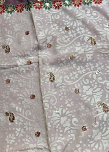 multi color designer saree with blouse piece