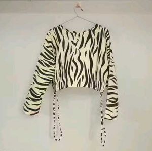 Zebra Print Cropped Top