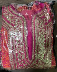 Elegant Pink &amp; Orange Salwar Suit