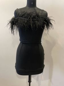 Imported Black Dress with Fur