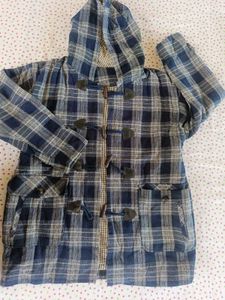 Plaid Duffle Coat with Hood