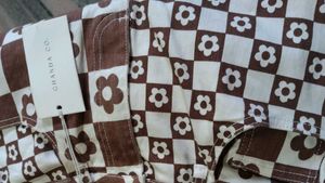 Retro Floral Checkerboard Flare Jeans