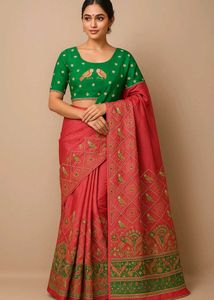 Elegant Peach Saree ( Heavy Saare)