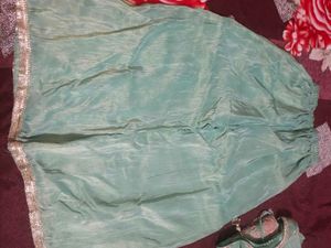 Sea Green Embroidered Plazo Suit