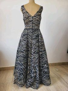 Elegant Black &amp; Silver Evening Gown
