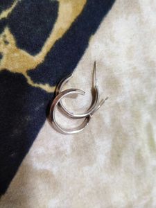 Silver Hoop Earrings (Pair Of Two)