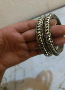Silver Tone Rhinestone Bangles