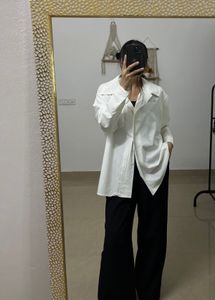 OVERSIZED White Solid Casual Shirt