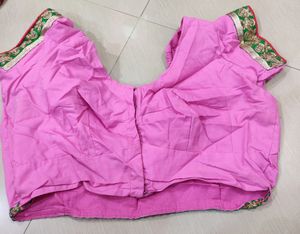 Pink Saree With Blouse