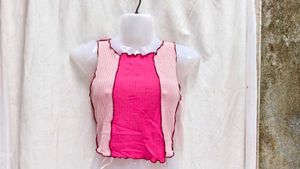 1941. Pink Patchwork Crop Tank