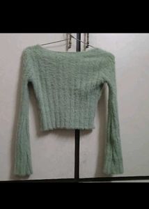 Mint Green Knit Crop Top