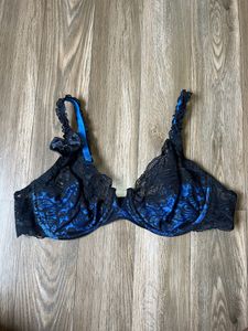 Black And Blue Lace Bra