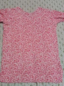 Pink Floral Print Tunic Top